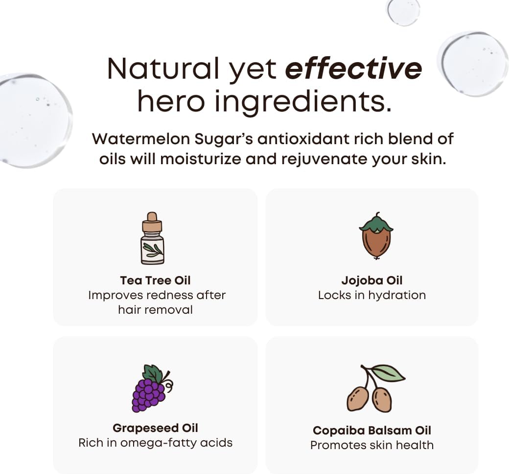 Bushbalm Ingrown Hair and Razor Bumps Routine - Moisturize and Soothe After Shave Skincare for Sensitive Areas - Includes Ingrown Hair Oil (30 ml) and Exfoliating Scrub (236 ml) - Watermelon Sugar - Image 4