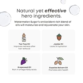 Bushbalm Ingrown Hair and Razor Bumps Routine - Moisturize and Soothe After Shave Skincare for Sensitive Areas - Includes Ingrown Hair Oil (30 ml) and Exfoliating Scrub (236 ml) - Watermelon Sugar