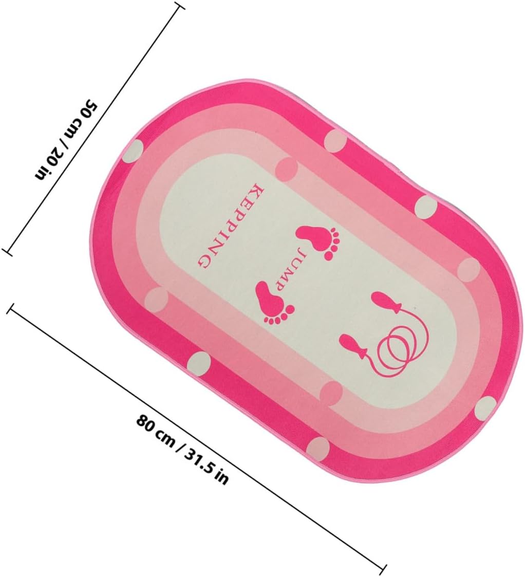 Ciieeo Multi-function Jumping Mat with Silicone Non-slip Bottom, Soundproof Thickened Exercise Pad 50x80cm Oval Fitness Workout Mat for Indoor Skipping and Training