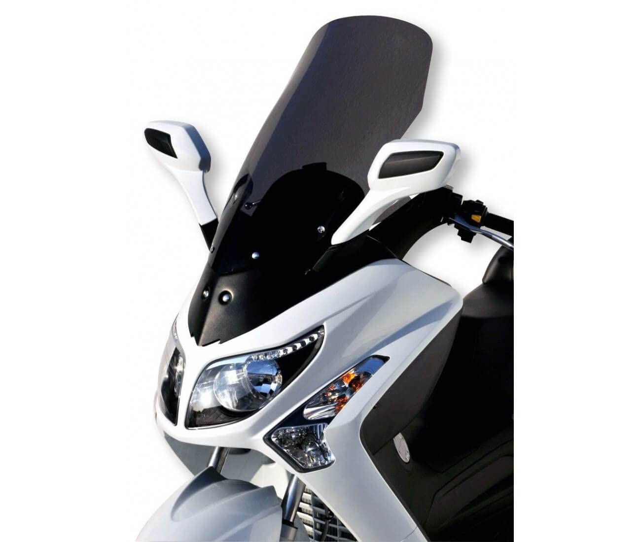 Pare-brise MP3 125 300 500 2011-2018 Ermax Sport 45cm Fumée Noire Claire - Plug & Play
