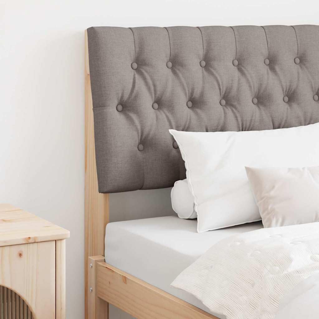 Tête de lit capitonnée taupe 90 x 17 x 93,5 cm en pin massif avec rembourrage doux, dossier et montage mural pour chambre à coucher, lit simple, lit double, chambre d'amis