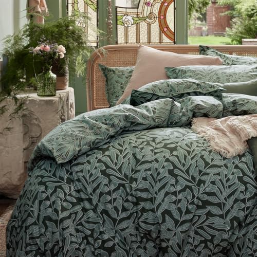 Housse de couette en coton Essix Gaïa 140x200 cm vert