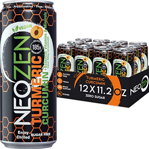 Neozen Collagen And Turmeric Curcumin Sparkling Drink - Zero Sugar, Gluten Free, Keto Friendly - Vitamins C, B6, B12 - Minerals Selenium, Zinc, And Magnesium - 11.2 Fl Oz (24 Pack) #TOP2