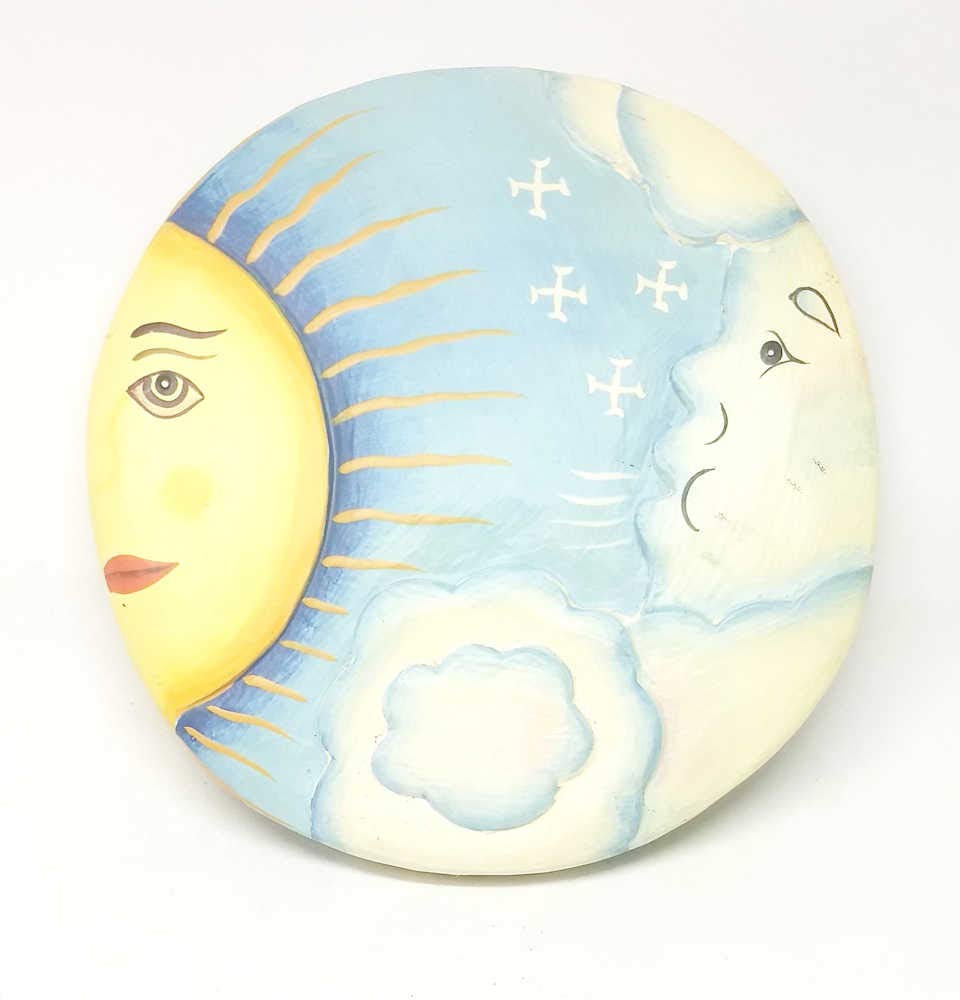 Hand Painted Wood Window Sticker Outdoor Thermometer (Sun)