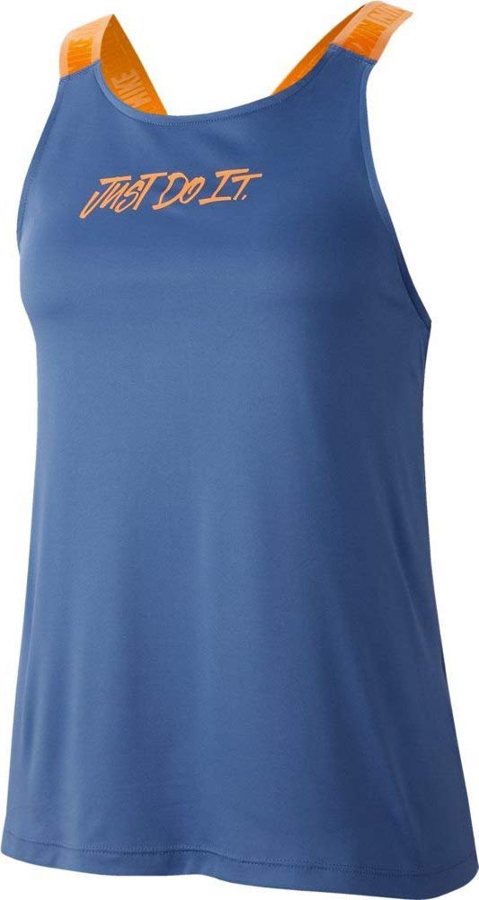 NIKE Canotta Dri-Fit Elastika Just Do It Grx, Donna, Indigo Storm/Fuel  Orange, M : Amazon.it: Moda