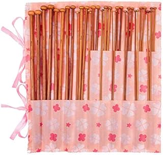 DERAYEE 36 PCS Bamboo Knitting Needles Set Single Pointed Knitting Needles Kits for Beginners (2mm-10mm)
