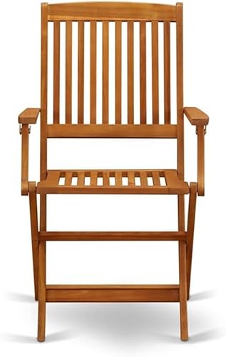 Miniatura 5 de East West Furniture BCMCANA Beasley - Sillas plegables para patio, madera de acacia, juego de 2, aceite natural