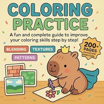 Paperback Coloring Practice Book: Master Patterns, Shading, Textures & Perspective – From Zero to Coloring Hero: The Ultimate Guide to Coloring Techniques, Depth & Free Creative Practice for All Ages Book