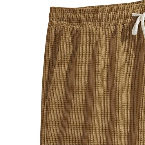 Image of FABRIPPLE Men's Slim Fit Knitted Short for Summer | Stretchable Fabric | Breathable & Lightweight | Casual Lounge Short with Elastic Waistband & Drawstring