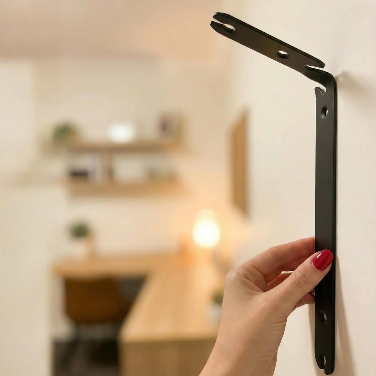 Metal Wall Light Mounting Bracket Kit – Black 2-in-1 Adjustable Long or Short Hanging – Heavy-Duty Wall Mount (Up to 5kg)
