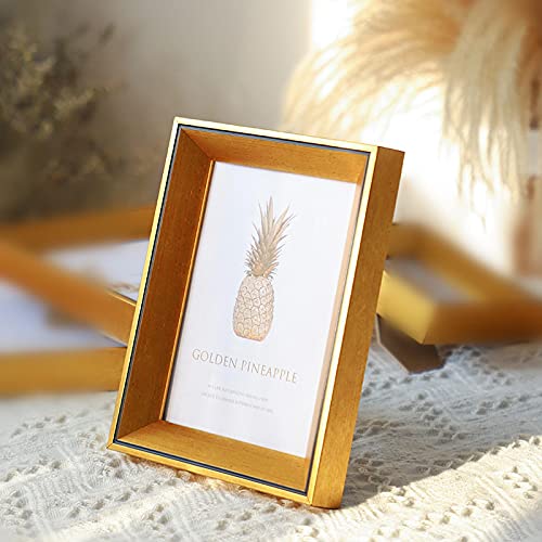 デスクトップフォトフレーム家族の額縁壁にぶら下がっているアート絵画フレーム家の装飾8インチ-15.2x20.3cmゴールド