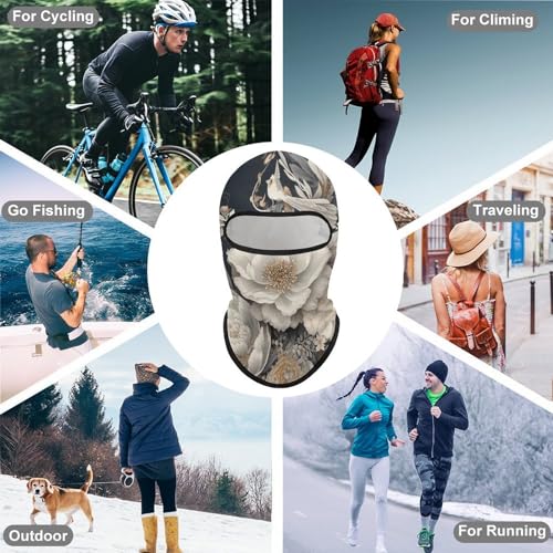 Balaclava para Hombres y Mujeres con Borde Blanco, Máscara Facial Completa para Deportes al Aire Libre, Ciclismo, Pesca, Gorra, 1 miniatura 6
