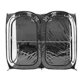 WeatherPod® The Original Shark Tank Side-by-Side™ Pop-Up Pod - Stay Warm, Dry, and Out of The Sun - Weather Pod for Sports, Rain, or Wind - Set Up in Seconds - (Black, 72' L x 36' W x 59' H)