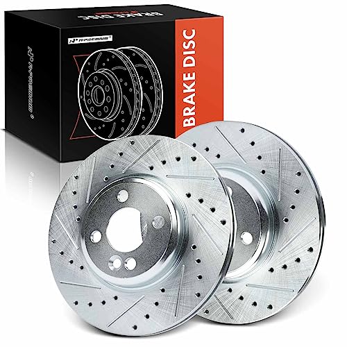 A-Premium 11.57 Inch (293.8mm) Front Drilled and Slotted Disc Brake Rotors by A-Premium - Used condition - US$64.81