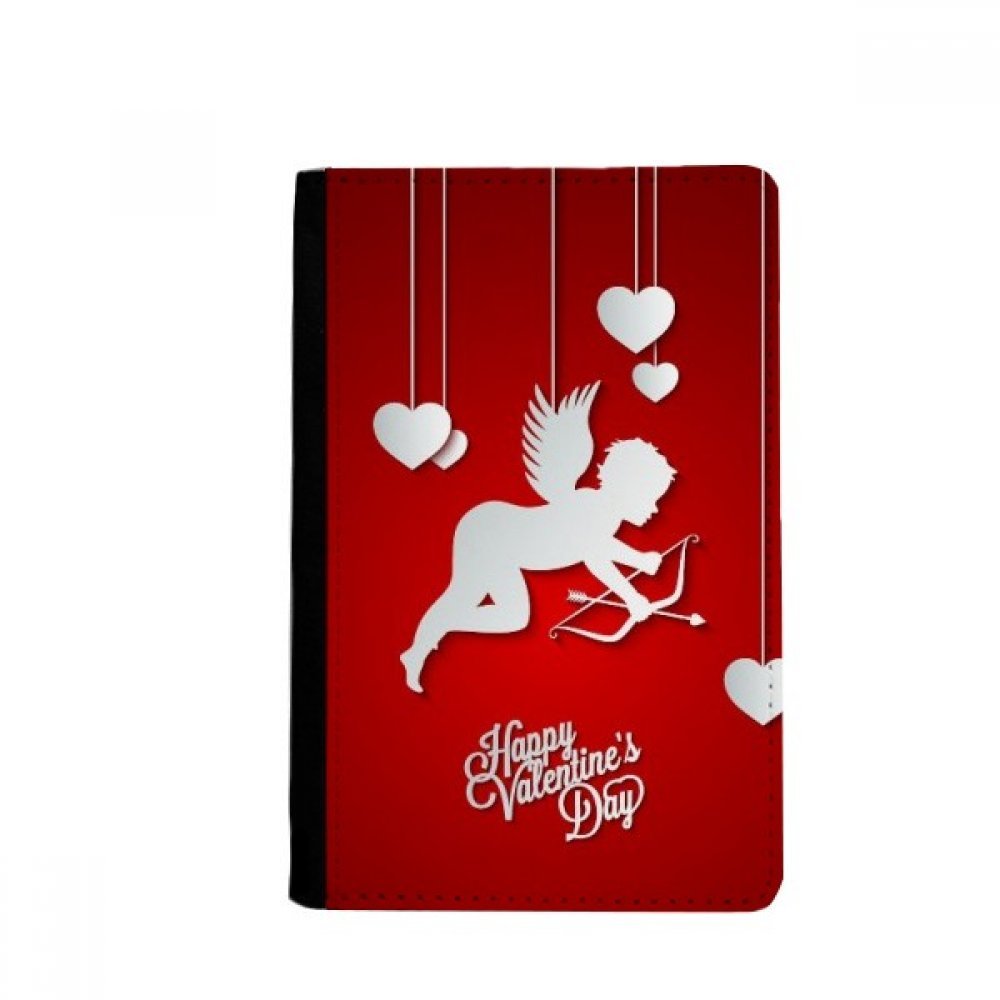 DIYthinker Red White Angel Happy Valentine's Day Passport Holder Notecase Burse Wallet Cover Card Purse