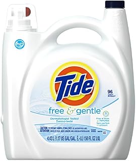 Tide Liquid Laundry Detergent, Free & Gentle, HE, 150 Ounce, 96 Loads