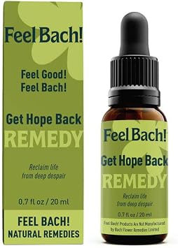 Feel Bach! Get Hope Back Remedy - Natural Homeopathic Flower Essences for Reclaim Life From Deep Despair - Renew & Overcome the Darkness Vegan, Gluten & Sugar-Free, Non-Habit Forming, 20ml 0.7 fl oz