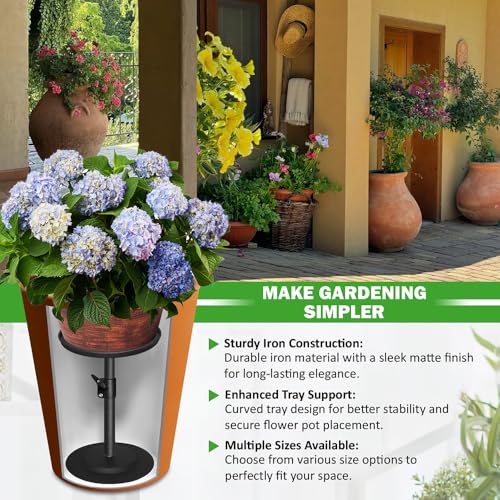 Tuling home Adjustable Pure Iron Planter Inserts, 7-25” Plant Risers for Inside Pots, Planter Fillers for Large Pots, Indoor & Outdoor Insert with 8-10” Top & 6-10” Base (10 wide top. 10wide base) by Tuling home - Image 2