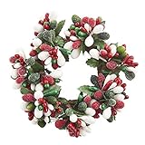 RAZ Imports Holiday Berry Candle Ring - Christmas Decorations - Christmas Table Decor - Fits a Votive Candle (Green and Red)