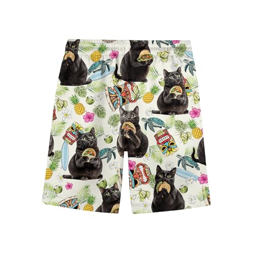 Funny Pattern Holiday Hawaiian Shorts for Men Vintage Summer Colorful Swim Trunks Hawaiian Shorts Mens3