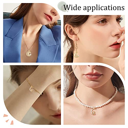 Beebeecraft 8Pcs 4 Style 18K Gold Plated Moon Charms With Cubic Zirconia Sun And Star Dangle Pendants With Jump Ring For Diy Necklace Earrings #TOP5