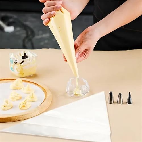 Miniatura 3 de Typutomi 100 bolsas desechables para tuberías, bolsas gruesas para pastelería para glaseado de pasteles y bolsas de decoración de galletas