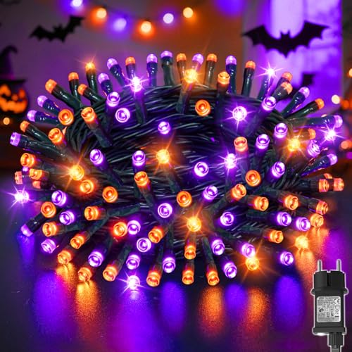 Dalugo Halloween Lichterkette Outdoor, 30M 300 LED Orange Lila...