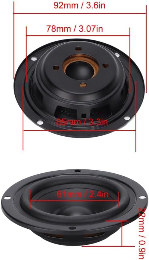 2Pcs Bass Enhancement Diaphragm with Stainless Steel Screws Passive Radiator DIY Replacement Kit for Woofer Speaker Repair
