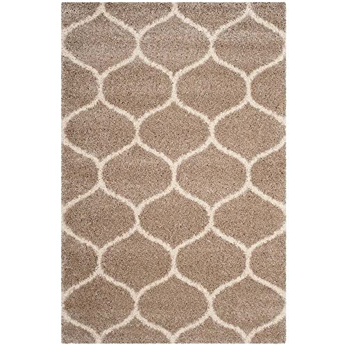 Image of F & B RUGS ; SUPERIOR QUALITY PRODUCTS Firoz and Brothers Handwoven Super Soft Indoor Modern Shag Microfibre Silky Fluffy Smooth 6x6 feet Beige