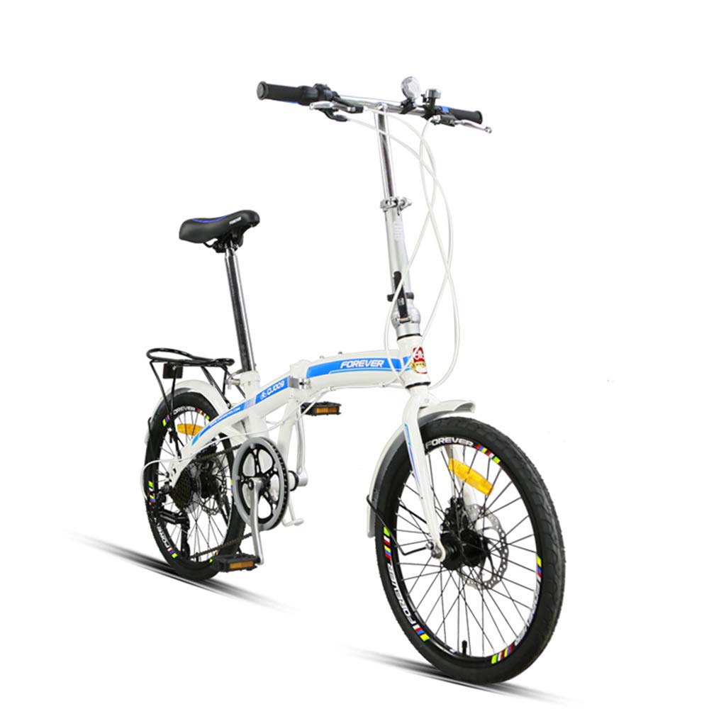 Amazon.co.jp: 20インチ 高炭素鋼 折りたたみ自転車 7速シフト ダブル