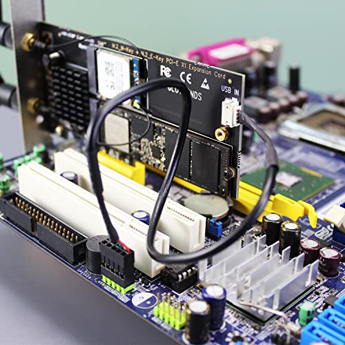 GLOTRENDS WA05 PCIe X1 Adapter for one M.2 Key-E WiFi Module and one M.2 NVMe SSD, 2 in 1 Combo Design - Image 4