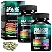 KITNOBLIS Sea Moss Black Seed Oil Capsules with Ashwagandha, Ginger, Turmeric, Burdock Root, Bladderwrack, Vitamin C & Vitamin D3, Herbal Supplement (120 Capsules)