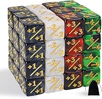 48 Stück Würfel Zähler,Token Würfel D6 Würfel Loyalität Würfel mit Aufbewahrungsbeuteln,Kompatibel mit MTG, CCG, Kartenspiel Zubehör,4 Arten