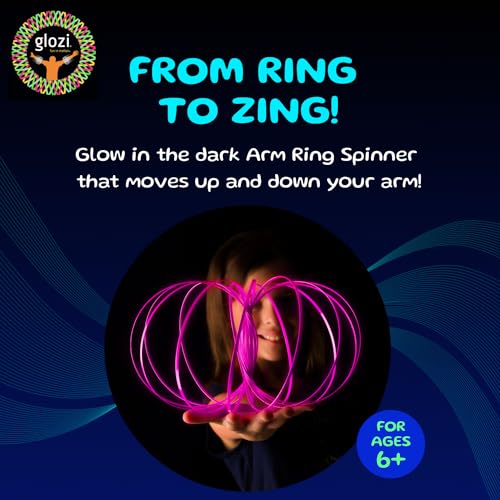 mozi glozi geometric magic flow bracelet - easy to use - 3d bracelet spiral toy glowing spinning bracelet spiral for children and adults yellow
