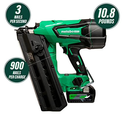 Metabo Hpt 36V Multivolt Cordless Framing Nailer | Uses 21 Degree Full Round Head Plastic Strip Nails | Includes Battery And Charger | Nr3690Dr #TOP1