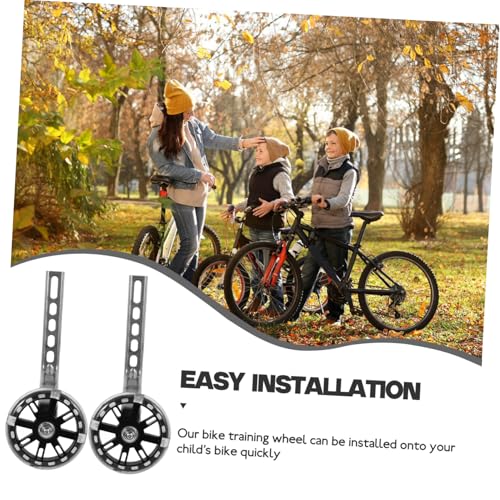 SUPVOX Ruedas de Entrenamiento LED para Bicicleta, Ruedas de Repuesto Resistentes al Desgaste con Estabilizadores, Accesorios Negros con Luz Intermitente para Principiantes miniatura 3