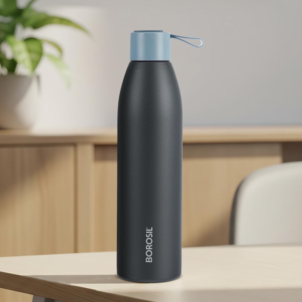 Borosil Hydra Bottle: 24H Hot/Cold - Stainless Steel -10