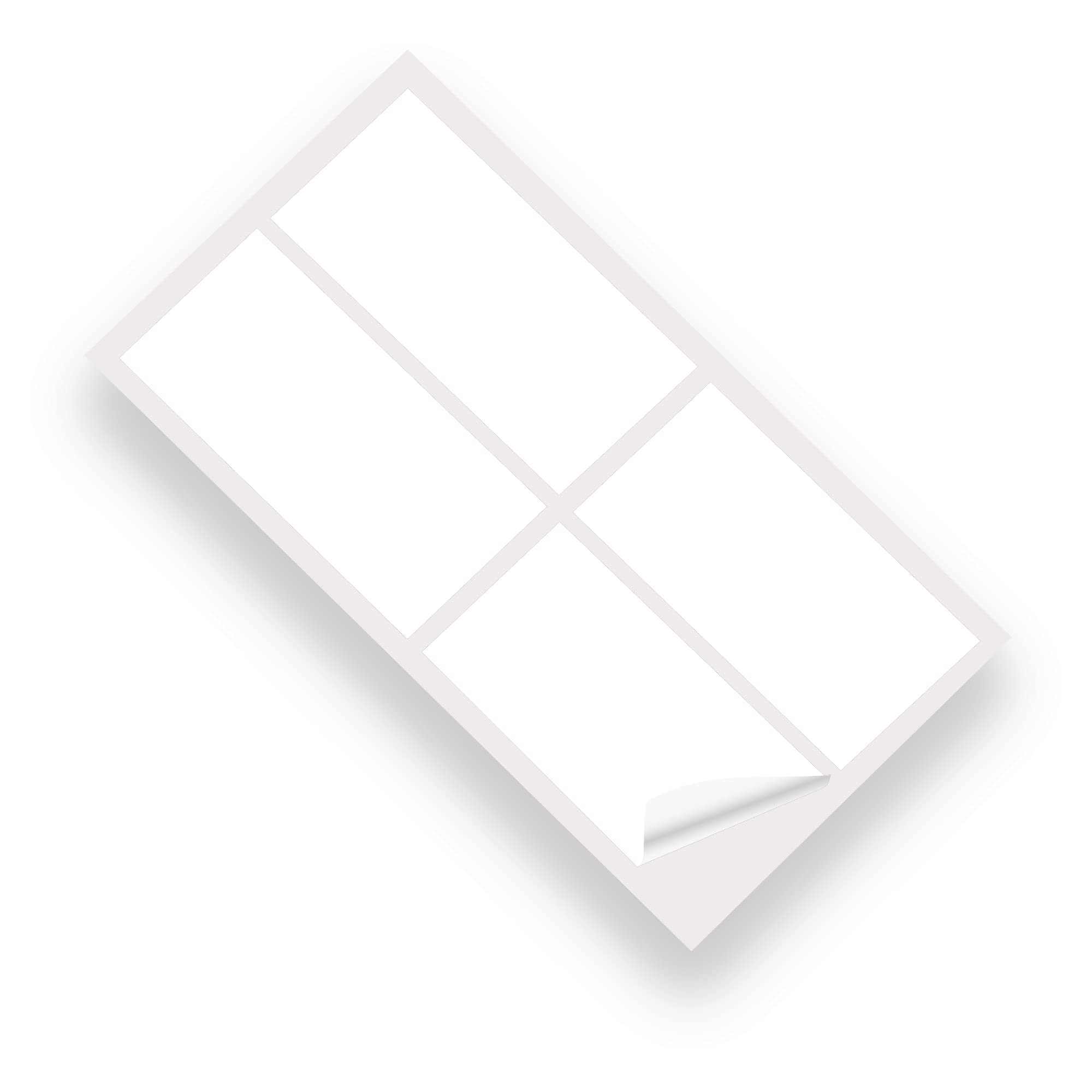 JasonCarlMorgan JCM Graphics Kitchen & Bathroom Vinyl Wall Tile Transfers, 100x200mm 10 Tile Pack White Glossy Finish