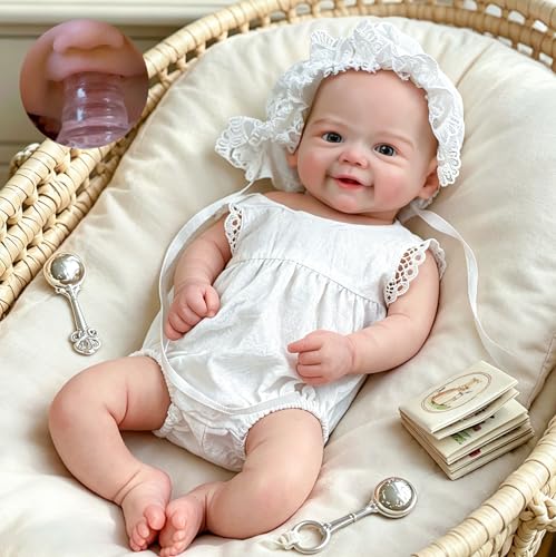Gileutay 33cm Muñeca Bebé De Silicona Sólida Completa Niña Muñecas Reborn Realistas Prematuro Pintado a Mano Que Parecen Real Recién Nacidos para Juguete Niños