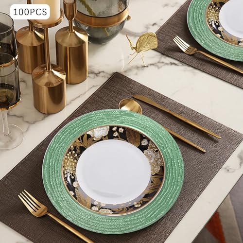 100 placas cargadoras verdes redondas de 13 pulgadas miniatura 5