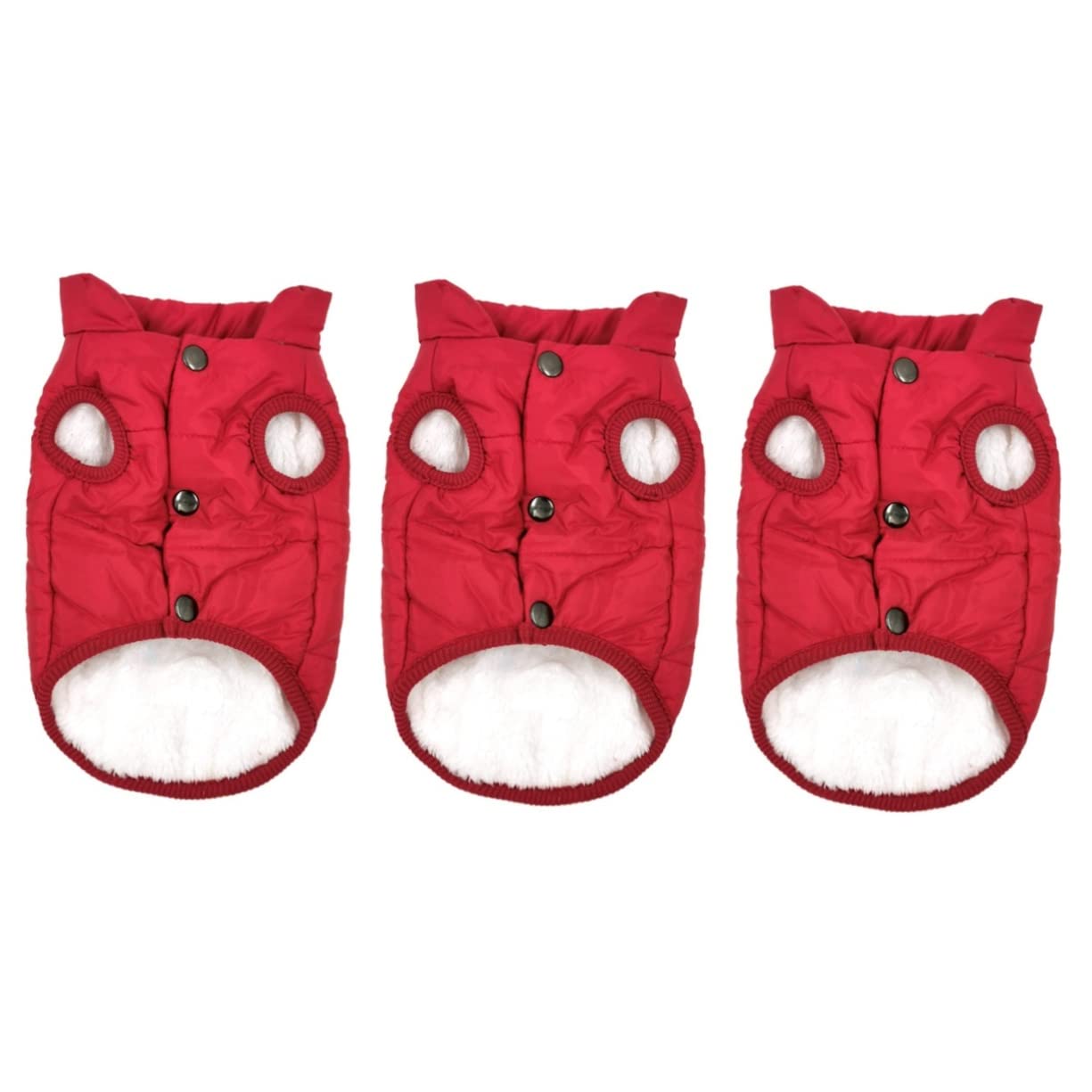 BESPORTBLE 3pièces Gilet Chien Hiver Chaud Réfléchissante pour Chiens De Compagnie Vêtement Doublé Coton pour Activités Intérieures Et Extérieures Rouge XS