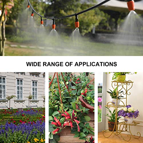 PiscatorZone Drip Irrigation Kits,98ft Garden Irrigation System with 1/4" Blank Distribution Tubing Watering Drip Kit,DIY Saving Water Automatic Irrigation Equipment Set (30m/98ft Irrigation Systemc)