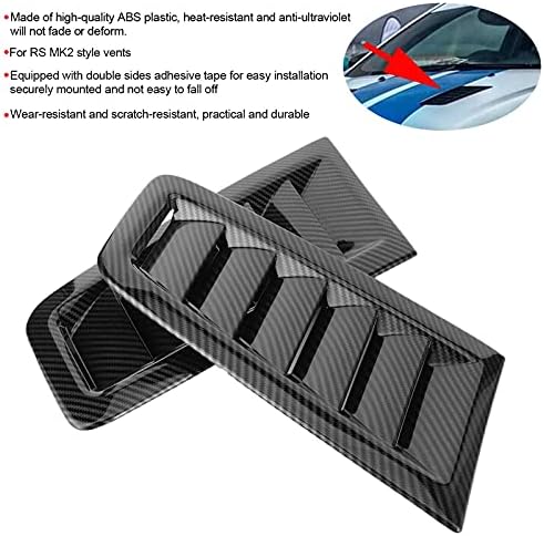 Carbon Fiber Hood, Hood Vent Car, Air Flow Intake Scoop Bonnet Turbo Side Vent Hood Air Vent Trim Cover for Focus RS MK2 Style Car Front Vent Bonnet Vent RS Style (Carbon Fiber)