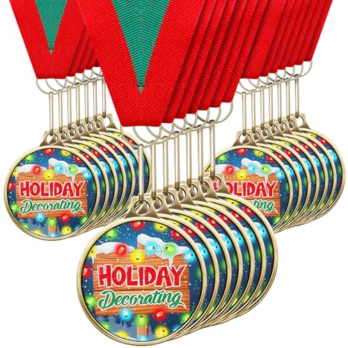 Cholemy 20 Pcs Christmas Medals Award Bulk, Holiday Decoration Competition