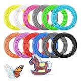 Zwini impresión 3d pluma de filamentos de pla, 3d pluma de filamento 12 colores 1,75 mm 16,4 pies por 197 pies de color total de la impresora 3d de filamentos de