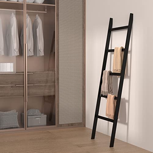 Wtz Blanket Ladder, 5-Layer Towel Racks, Blanket Holder With Anti-Slip Construction Home Decor, Decorative Blanket, Quilt, Towel, Scarf Ladder Shelves For Livingroom, Bedroom, Bathroom, Black #TOP1
