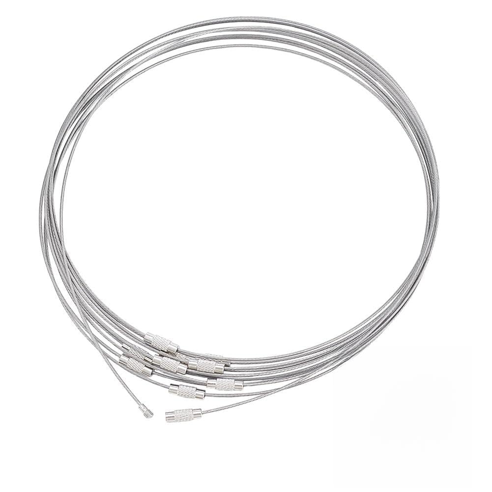 NBEADS 100 Strands Stainless Steel Wire Necklace Cord DIY Jewelry Making, with Brass Screw Clasp, Darkgray, 17.5" x1mm