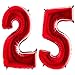 Produktbild Trendario Folienballon Zahl 25 - XXL Riesenzahl 100cm Ballon - Helium Luftballons für Geburtstag, Partydeko, Hochzeit (Rot)