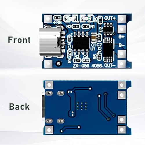 AYWHP 10PCS 5V 1A 18650 Lithium Battery Charger Module,Type-C USB 5V 1A Li–Ion Lithium Akku Ladeplatine Modul mit doppelten Schutzfunktionen