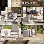 Outsunny Keramik-Sitzhocker Sanduhrform Hellgrau